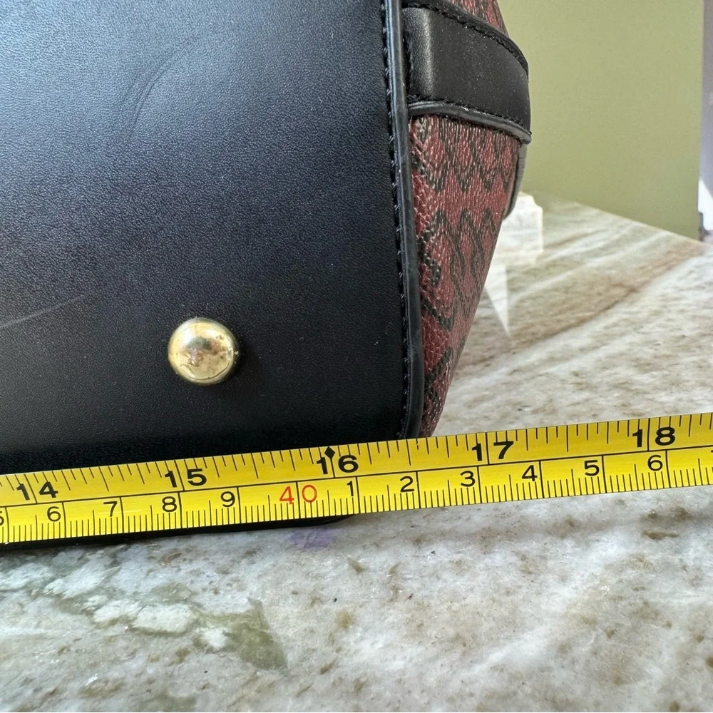 NWT!! Adrienne Vittadini Workbook Tote,Rich brown dark green/black/khaki stripe